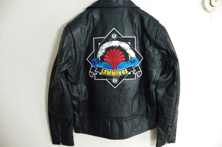 chief club レザージャケット　ワッペン　L バッグプリント 値下げ】フライトジャケット ジャケット アメリカン ワッペン